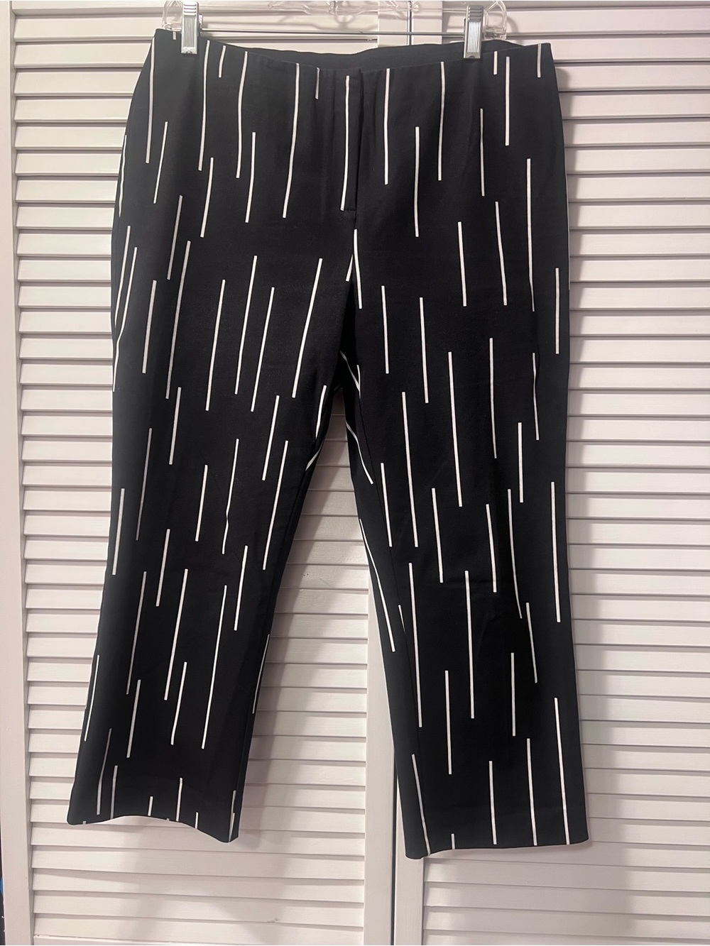 Alfani Black Pants with White Vertical Pinstripe